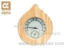 Smooth Surfance White Pine Sauna Thermometer Hygrometer Water Drop Shape No Knot