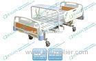 Cold - rolled Steel medical Manual Hospital Bed With Drainage Hook and Bedside cabinet