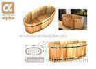 1 Person Oval Wooden Bathtub Stand Alone Feat Fabulous Bathroom Floor Shower Room
