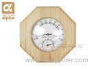 Portable Octagon Pine Wooden Sauna Thermometer Hygrometer for Traditional Sauna Room