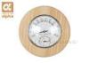 Round Qualified Pine Wooden Sauna Thermometer and Hygrometer for Traditional Sauna Room