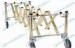 Golden Foldable Aluminum Alloy Funeral Equipment Coffin Trolley with Castor Brake