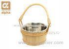 Finnish Spruce wooden Sauna Bucket with Stainless Steel Insert Pan 5L Stylish 1.3 Gallon