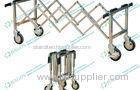 Silver Stainless Steel Funeral Equipment Folding mortuary Trolley with Four Handles