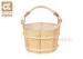 Smooth Surface White Pine Wooden Turkish Sauna Bucket And Ladle With Plastic Liner
