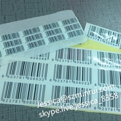 Custom Plain White Adhesive Tamper Evident Destructible Barcode Labels with Sequence Numbers