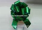 Holographic Green Fushia Pom Pom bow 4" dia 250mm width for gift promotion