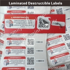 securtity tamper evident QR code and barcode unique number stickers