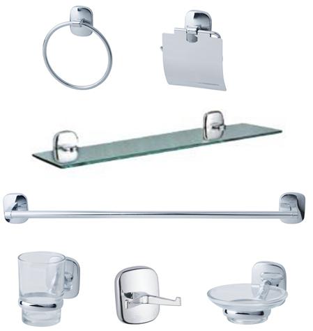 7PCS BATHROOM ACCESSORIES SUITS CHROME ZINC