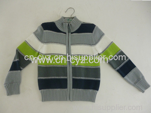 Boys' Striped Knitted Long-sleeved Cardigans