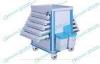 ABS plastic and Steel hospital dressing trolley with Litter Basket and Drawers