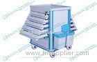 ABS plastic and Steel hospital dressing trolley with Litter Basket and Drawers