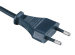 Europe standard 2 pin 2.5A 250V black VDE straight type plug