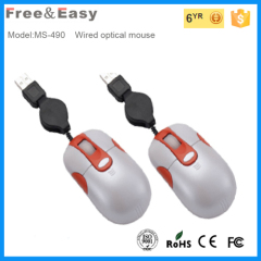 3D retractable cable mouse