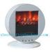 Contemporary White Chimney Free Electric Fireplace Stove With Real Wood Fire Effect