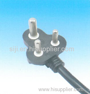 6A 250V South Africa and INDIA market SABS 3 pin power electric plug