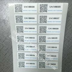 Strong Adhesive Custom Destructible QR Code Sticker Labels Warning Warranty Void If Stickers Broken