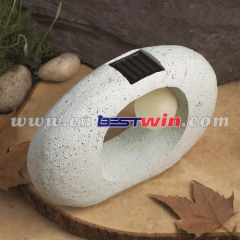 Solar Decor Light Post Oval Stone