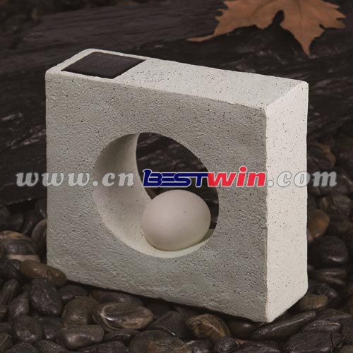 Solar Post Light Garden Statue Stone