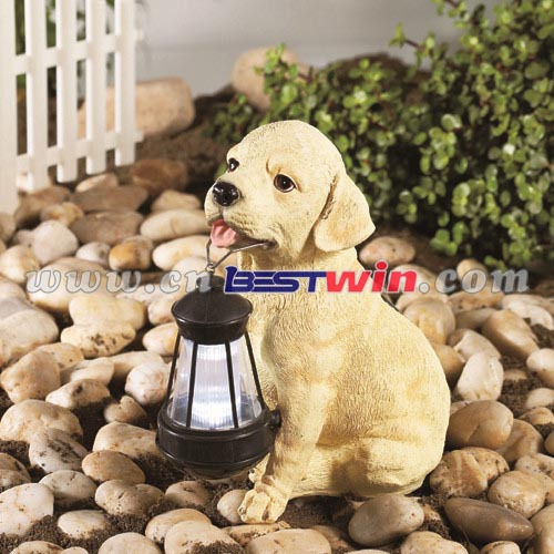 Solar Lantern Puppy Dog With Solar Lantern