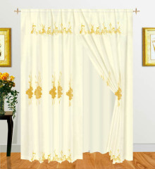 100% Polyester Embroidery Curtain With Taffeta Lining