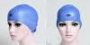Womens Blue Silicone Swim Caps Custom Swimming Caps For Dreadlocks