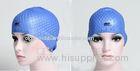 Womens Blue Silicone Swim Caps Custom Swimming Caps For Dreadlocks