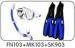 4 Sizes Diving Sets Diving Fins Free Diving Goggles and Diving Snorkel