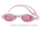 Pink Anti-fog Lens Silicone Swimming Goggles With Adjustable Strap