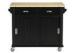 Solid Rubber Wood Black Spoon / Bowl Storage Cart For Kitchen