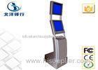 Lobby / Healthcare Silver Stand Alone Dual Screen Kiosk With Chip Card Reader