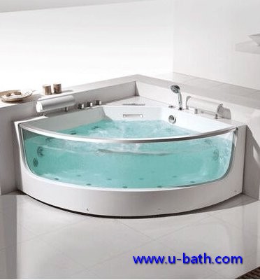Corner glass whirlpool bathtub on wholesale