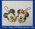 Mickey Mouse Animal Cool Soft PVC Keychain / Custom Soft Rubber Key Chains with LED Light