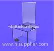 Lockable Large Clear Acrylic Ballot Box / Donation Box With Silk Screen Printed