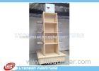 Mobile Wine Display Stand MDF Melamine Display Stand With Castors