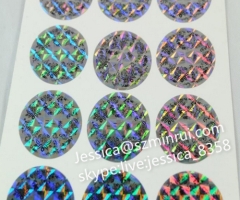 Minrui Supply Hologram Eggshell Sticker Rolls Customized with Size Adhesive Destructible Hologram Barcode sticker