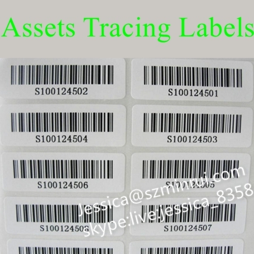 Custom Strong Adhesive Tamper Barcode Security Stickers For Security Property Seal Label Tags Use