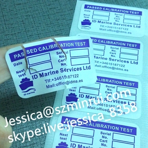 Custom Calibration Stickers Printing Company Logo And Name Tamper Evident Labels And Seals For Wholesale