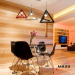 2015 Summer NEW Maso Modern Triangle Resin Pendant Light Red White Black Color MS P1053