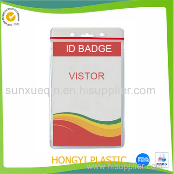 Wholesales Clear Waterproof PVC Badge ID Name Card Holders ,badge card pouch 