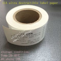 Customized Blank Destructive Matte White Ultra Destructible Vinyl Labels paper Made by Minrui