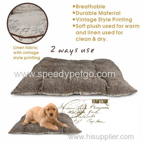 Speedy Pet Brand Breathable Soft Linen Fabic Dog Bed
