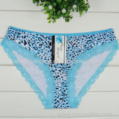 2015 New lace trim cotton bikini panties sexy leopard lady brief Underpants women underwear girl hipster hot lingerie