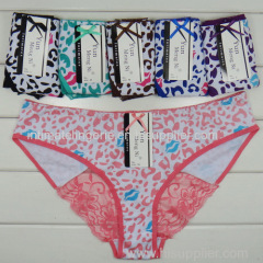 2015 New laced hipster cotton panties sexy leopard lady brief Underpants women underwear girl knickers hot lingerie
