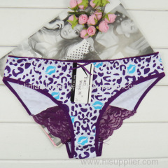 2015 New laced hipster cotton panties sexy leopard lady brief Underpants women underwear girl knickers hot lingerie