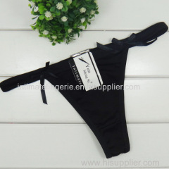 2015 new soft silk thong plain polyster g-string women sexy t-back underpants stretched silk lady panties hot lingerie