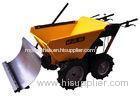 Yellow Motor Powered Wheelbarrow with Snow Plough for Landscaping