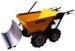 Yellow Motor Powered Wheelbarrow with Snow Plough for Landscaping