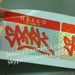 3D Holographic Vinyl Eggshell Stickers in 9x6cm Size Silk Screen Hologram Breakaway Egg Shell Vinyl Stickers