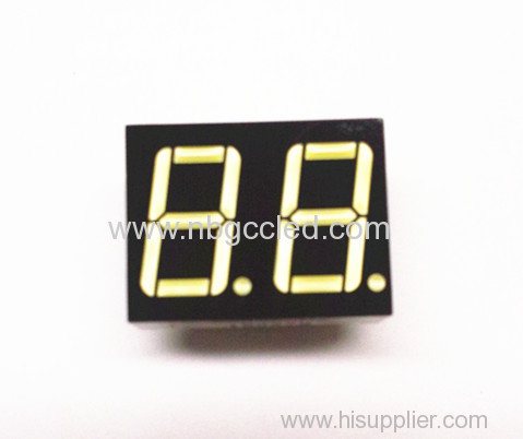 white 0.56" dual digit amber color straight 7 segment LED display